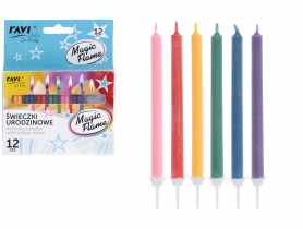 Świeczki urodzinowe Magic flame 12 sztuk 62030 RAVI