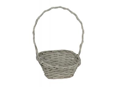 Zdjęcie: Koszyk prezentowy z pałąkiem 29x21x8/13/43 cm szary TIN TOURS