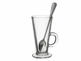 Komplet 2 szklanek Caffe Latte + 2 łyżeczki koktajlowe ALTOMDESIGN