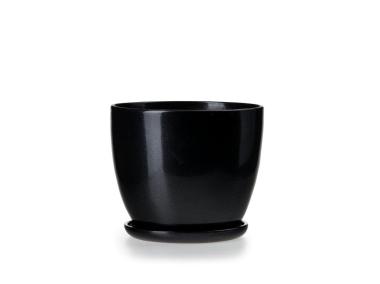 Zdjęcie: Doniczka Klasik 1 czarny połysk 13x11 cm FLOWERPOT