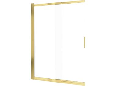 Zdjęcie: Parawan nawannowy przesuwny Prizma Gold, szkło transparentne 100x140 cm DEANTE