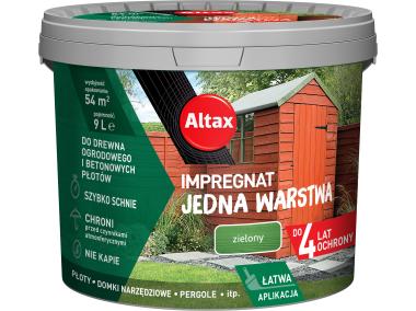 Zdjęcie: Impregnat Jedna warstwa 4 lata, zielony 9 L ALTAX