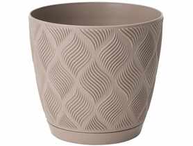 Doniczka Flow Petit z podstawką 17 cm beż VERDENIA