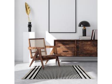 Zdjęcie: Dywan Kilim Gold 80x150 cm pasy biało-czarny MULTI-DECOR