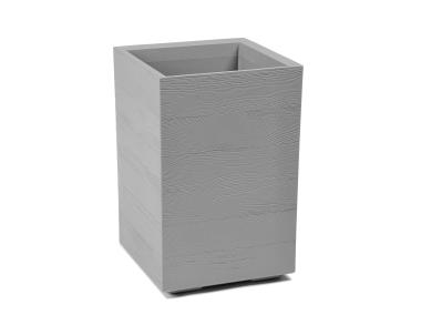 Zdjęcie: Kwietnik Karo 400x400x600 mm deska wood, szary LAMELA