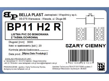 Zdjęcie: Listwa do boniowania PVC bez siatki BP11 H2R L300 szary ciemny BELLA-PLAST