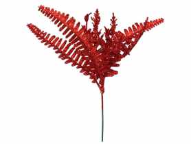 Gałązka z brokatem 27 cm czerwona JUMI