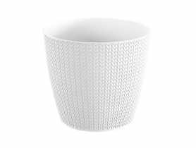 Doniczka Wheaty biały 13 cm PROPERPLAST