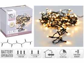 Łańcuch świetlny na baterie 14,5 m 192 led ciepły biały KOOPMAN