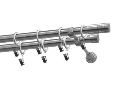 Zdjęcie: Karnisz podwójny Zylinder  19/19 mm -160 cm nikiel GARDINIA