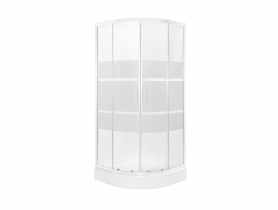 Kabina półokrągła 90x90, szkło transparentne, polski brodzik o wys. 16cm w komplecie LIVENO