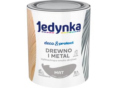 Zdjęcie: Emalia akrylowa Deco&Protect drewno i metal mat szary 0,7 L JEDYNKA