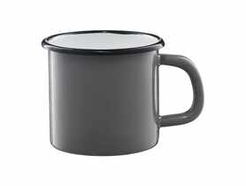 Kubek emaliowany prosty szary 12 cm - 1 L EMALIA OLKUSZ