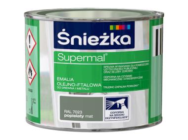 Zdjęcie: Emalia Supermal matowy popielaty R7023 0,2L ŚNIEŻKA