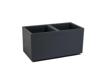 Zdjęcie: Donica Karo recycled 80x40x40 cm beton antracyt LAMELA