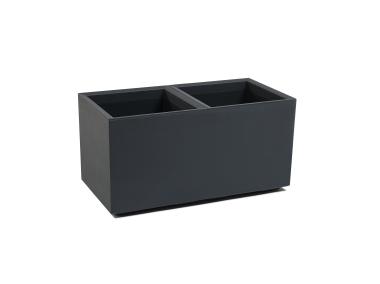 Zdjęcie: Donica Karo recycled 80x40x40 cm beton antracyt LAMELA