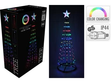 Zdjęcie: Choinka 150 cm 154 led rgb czarny KOOPMAN