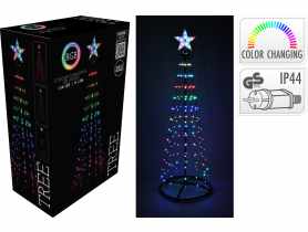 Choinka 150 cm 154 led rgb czarny KOOPMAN