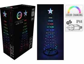 Choinka RGB multikolor z pilotem zewnętrzna 150 cm KOOPMAN