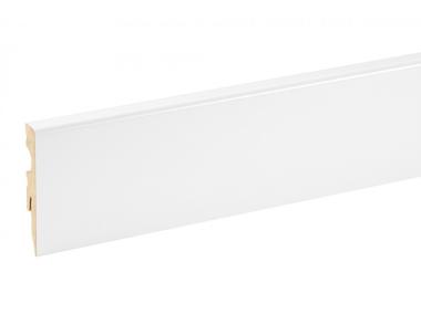 Zdjęcie: Listwa przypodłogowa MDF Biały RAL 9003 okleina półmat 6x1,1 cm kwadrat R3 220 cm CEZAR
