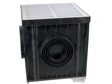 Zdjęcie: Studzienka z kratką PVC A 15,  300x300x300 mm czarny-popiel ZMM MAXPOL