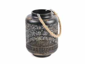 Lampion ze sznurkiem 16x16x22/40 cm metalowy TIN TOURS