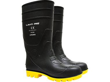 Zdjęcie: Kalosze męskie czarno-żółte wysokie, PVC, O4 FO,"39", CE, LAHTI PRO