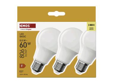 Zdjęcie: Żarówka LED Basic  8,8 W ciepła biel - 3 szt. EMOS
