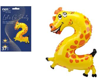 Zdjęcie: Balon foliowy LGP 40 cm Animals Cyfra 2 DECOR