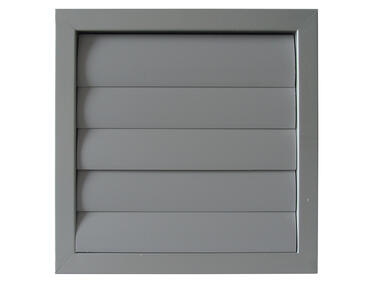 Zdjęcie: Żaluzja grawitacyjna zewnętrzna 485x485 mm, metalowa ramka plastikowe lamele, szara VENTIKA