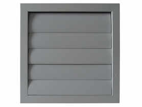 Żaluzja grawitacyjna zewnętrzna 485x485 mm, metalowa ramka plastikowe lamele, szara VENTIKA