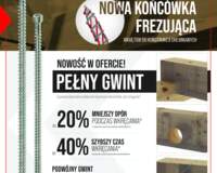 Nowa końcówka frezująca wkrętów do konstrukcji drewnianych 