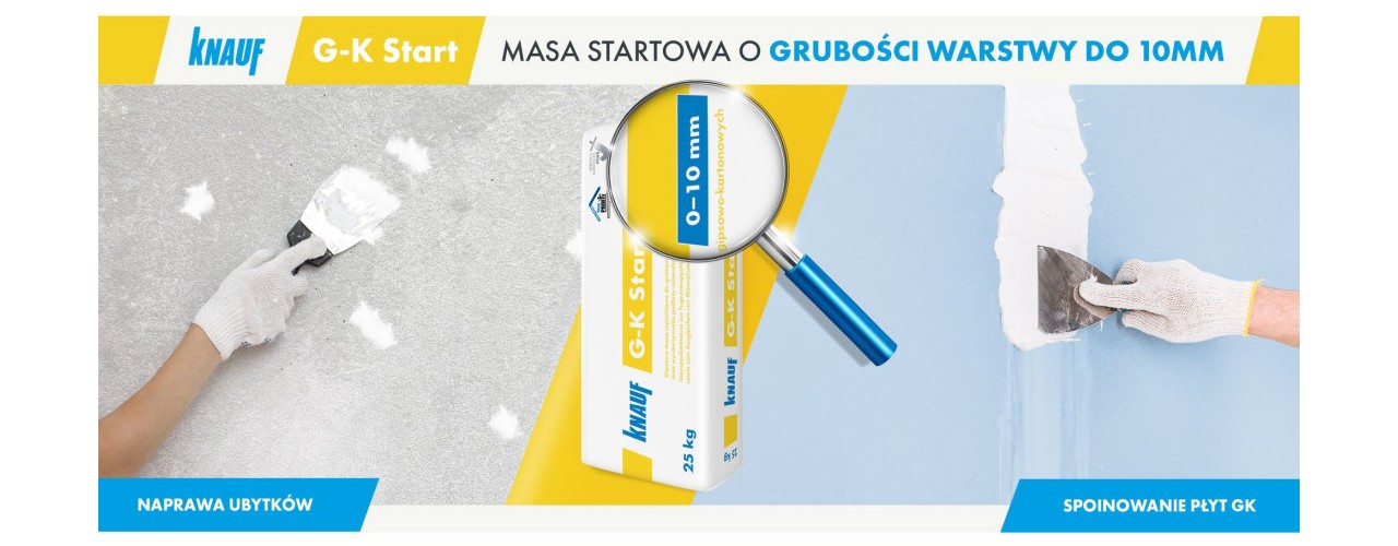 Artykuł: Masa gipsowa G-K Start – grubość warstwy do 10 mm 