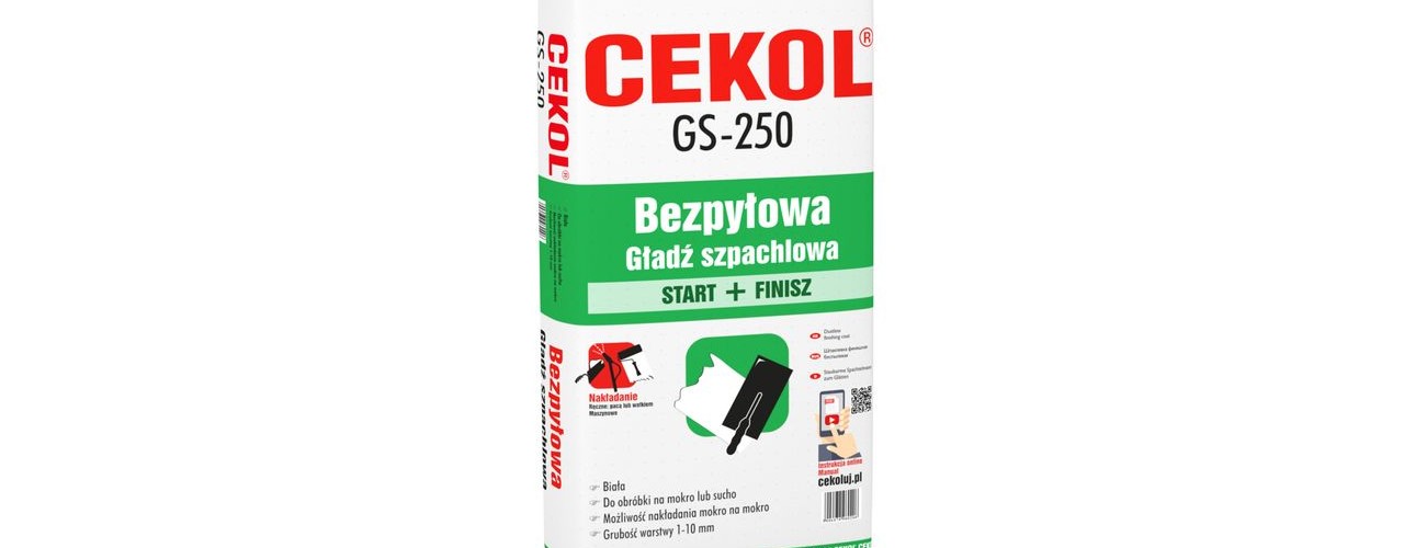 Artykuł: Odświeżona bezpyłowa gładź CEKOL GS-250